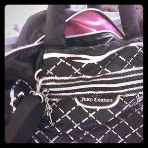 Juicy Couture Puffy Black and Silver Boombox Bag